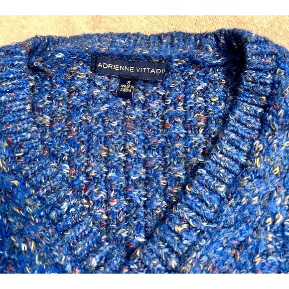 Anrienne Vittadini Blue Speckled V Neck Sweater SZ Small - Picture 11 of 11